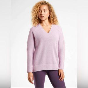 Athleta Hanover Merino Wool Blend V-Neck Sweater Size XXS